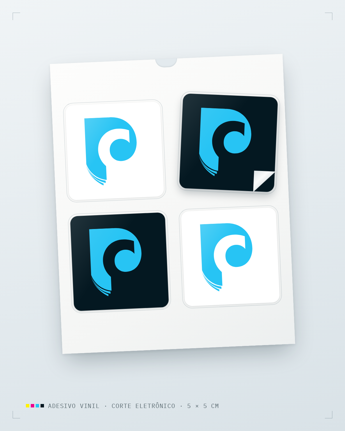 Mockup de adesivo 5cm × 5cm