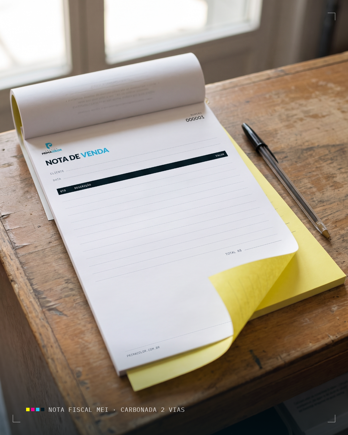 Mockup de nota fiscal (mei) carbonada